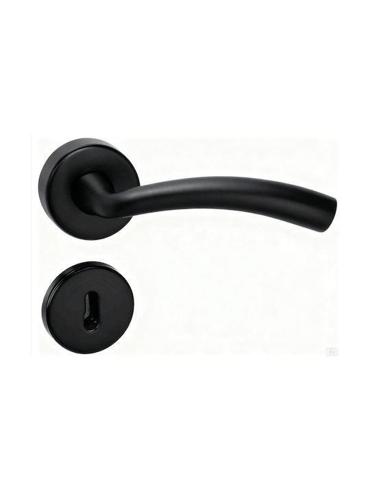 Koulikidis Buton Ușă de Interior cu Rosetă Pereche Negru A42-1/120 Koulikidis Buton Ușă de Interior cu Rosetă Pereche Negru A42-1/120