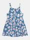 Girls Sleeveless Blue Dress