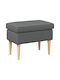 Fabric Upholstered Gray Footstool 55x35x41cm