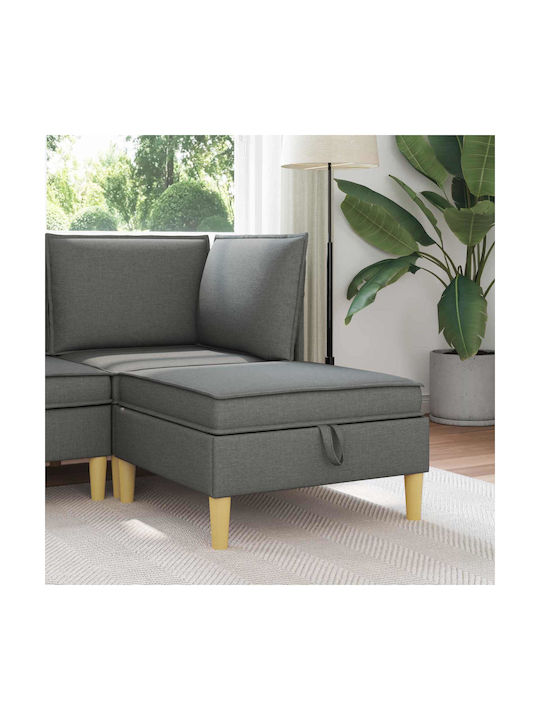 Living Room Stool With Storage Space Upholstered With Brown Fabric