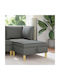 Living Room Stool With Storage Space Upholstered With Brown Fabric