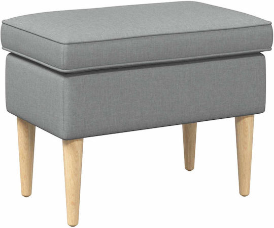 Stoff Fußhocker Hellgrau 55x35x41cm