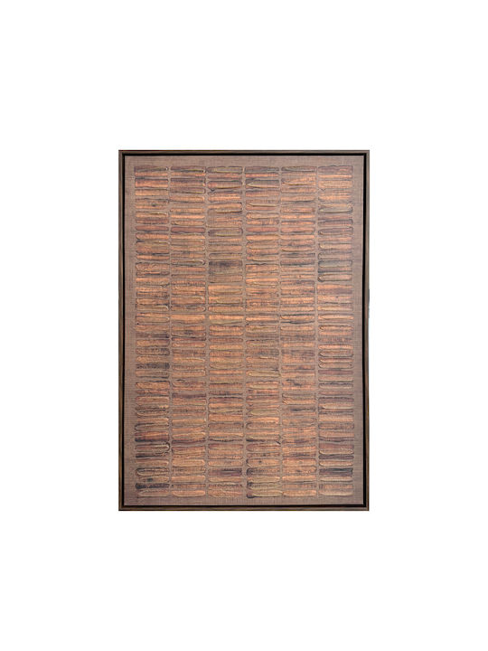 Plow Πινακας Διακοσμησης 60x90x4cm Καμβας Καφε Σκουρο Mdf 035042