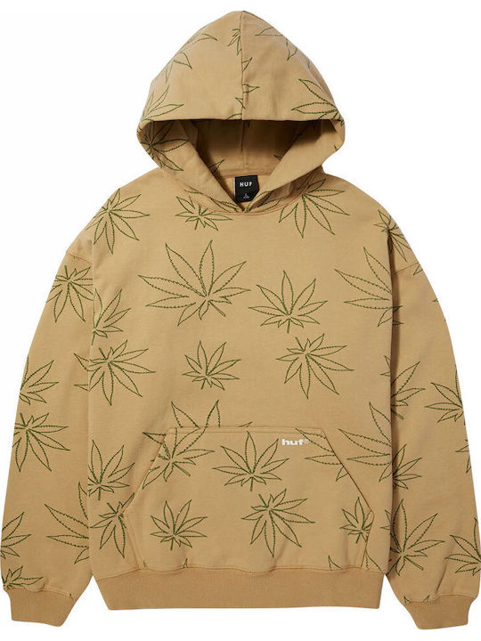 HUF Plantlife Sweatshirt with Hood Oatml