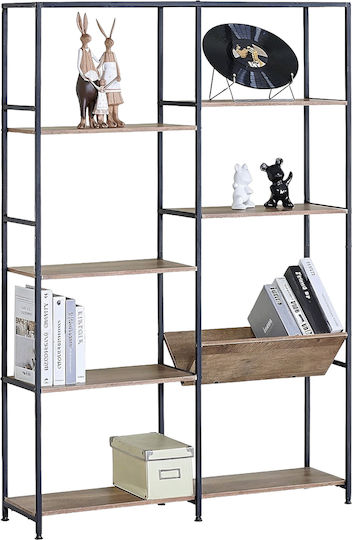 Bookcase Tornia Oak/Black 100x27.1x150cm