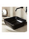 Tema Vessel Bathroom Sink Porcelain 40x40x13cm Black Matt