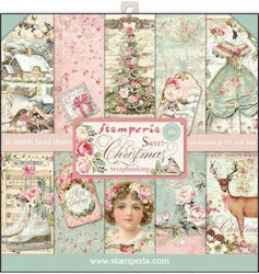 Stamperia 10 Scrapbooking Sheets 30.5x30.5cm Double Sided Sweet Christmas