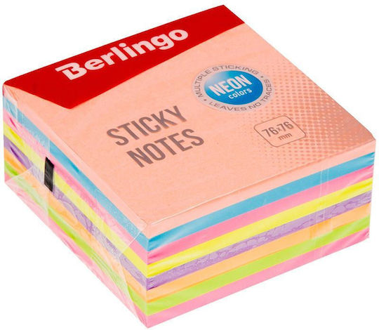 Ultra Sticky Cube 76x76 Mm 400 Sheets Berlingo Neon Colors