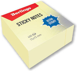 Κυβος Αυτοκολλητος Κιτρινος 75x 75 Mm 400 Φυλλα Ultra Sticky' Berlingo