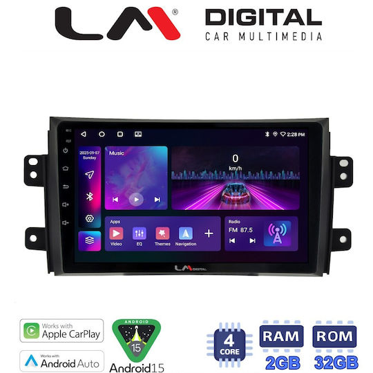 LM Digital Car Audio System for Fiat Sedici Suzuki SX4 2005-2013 Bluetooth USB Wi-Fi GPS Apple CarPlay Android Auto