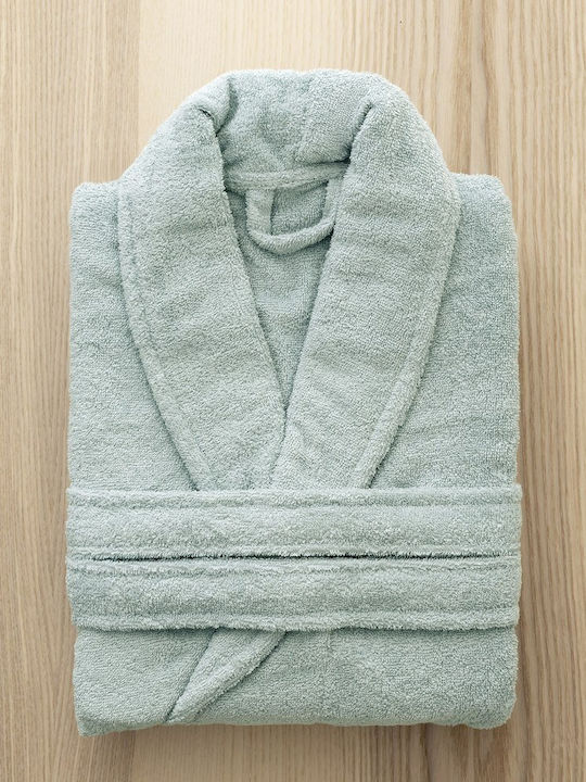 Nima Pure Bathrobe with Hood Dusty Blue 350gsm