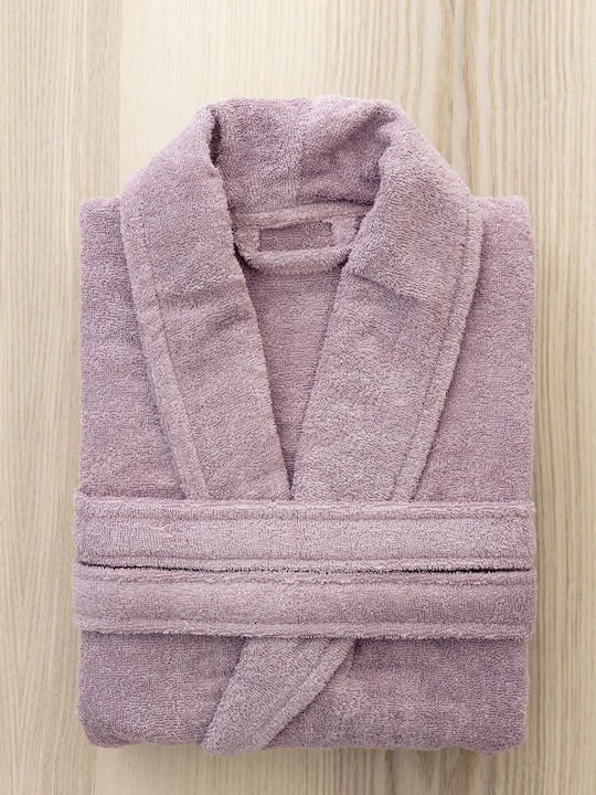Nima Pure Hooded Bathrobe Smoky Lilac 350gsm