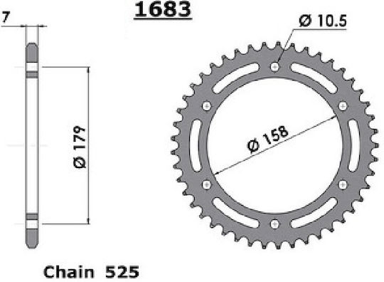 Rear Sprocket Fe1683.45/4427 45 C45 Aprilia Caponord 1000 01-08/03-08 45T Pbr