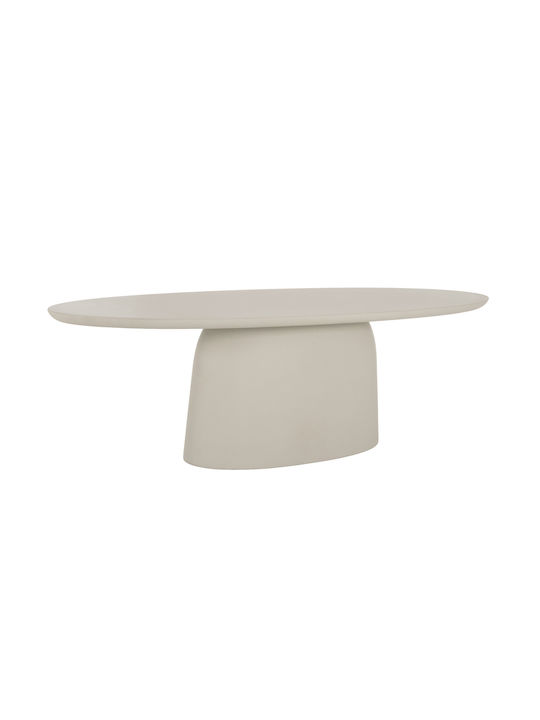 Oval Zentral Kaffeetisch Fiber Beige M130xL70xH40cm