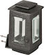 Gedenkornament Aluminium Wandkerzenleuchter Quadratisch Klein Kristall 8 Mill Schwarz-Silber Maße 18 x 12 cm