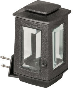 Gedenkornament Aluminium Wandkerzenleuchter Quadratisch Klein Kristall 8 Mill Schwarz-Silber Maße 18 x 12 cm