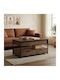 Rectangular Central Coffee Table Lumio Wooden with Lifting Mechanism and Drawers Brown L100xW50xH48cm