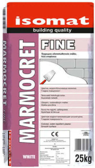 Cement Plaster White Water-repellent Isomat Marmocret Fine