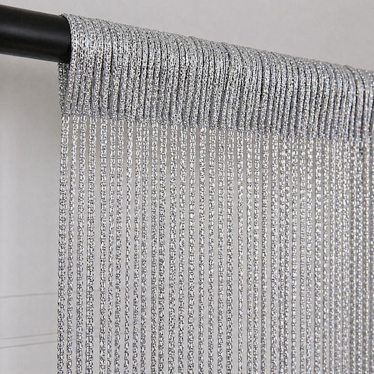 Завеса Кроша Декор Стринг Big Glitter 100x200см Сива