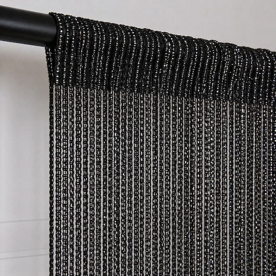 Door Curtain Tassels Decor String Big Glitter 100x200cm Black
