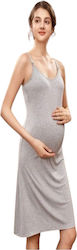 Queen Mother Maternity & Breastfeeding Nightgown Light Gray