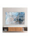 Canvas Painting Blue Marble Threefold Triptych 100x70 Cm 3 Pieces 33x70cm