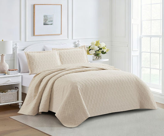 Liolios Home Glenda Σετ Κουβερλί Μονό Μπεζ 170x240cm 2τμχ
