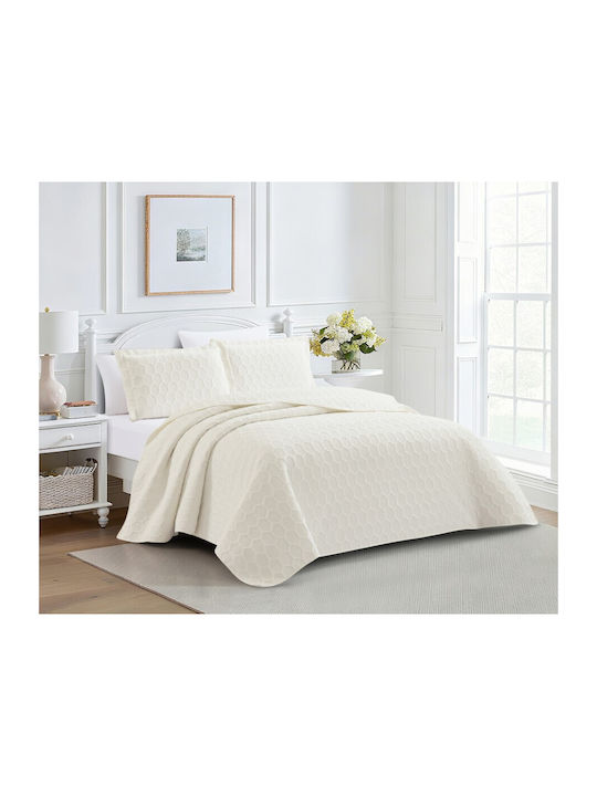 Liolios Home Glenda Coverlet Set Single Cream 1...
