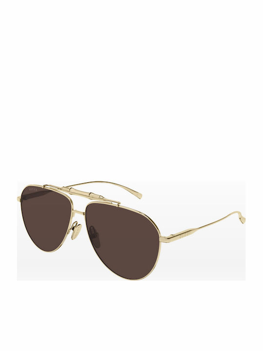 Gucci Unisex Ochelari de Soare cu Ramă Aurie și Lentilă Aurie GG2064S 004