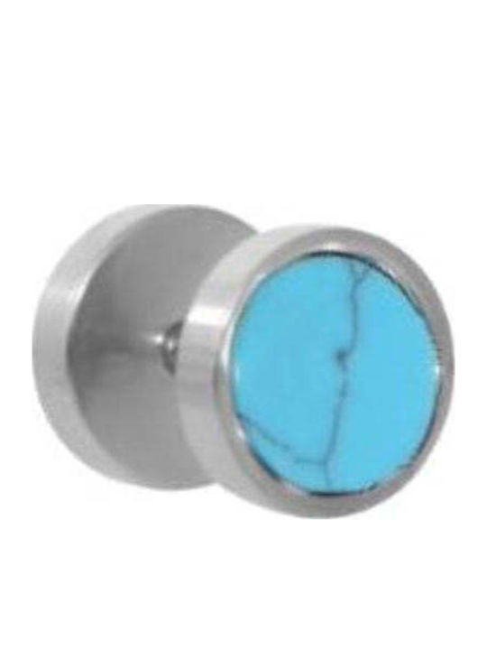 Silver And More Earring Steel 10mm Silver Turquoise