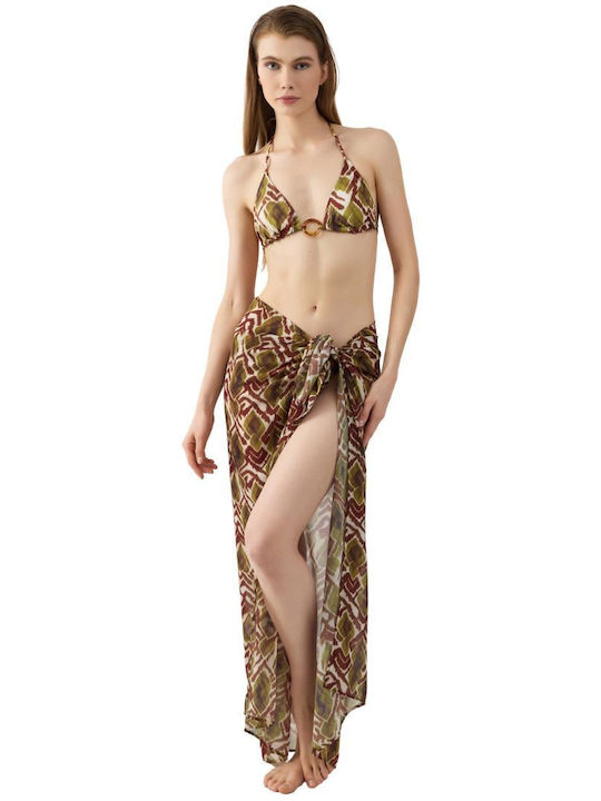 Minerva Khaki Ethnic Women's Pareo