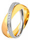 Akzent Women's Spinner Ring with Stones Made of Steel