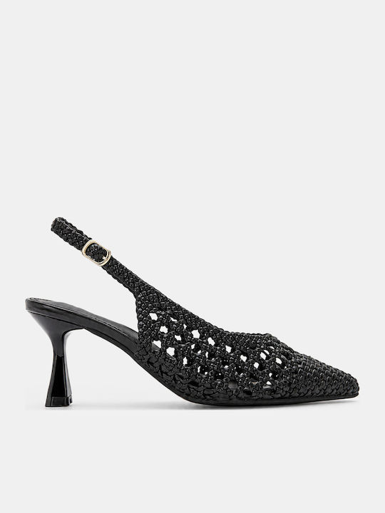 Luigi Pointed Toe Heels with Medium Heel Black