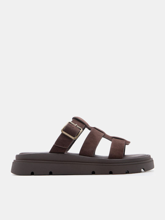 Luigi Γυναικεία Σανδάλια Flatforms Καφέ