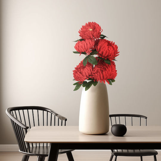 Crizantemă Artificială Roșie 58 Cm Floare Decorativă Realistă Pentru Interior Exterior