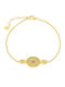 Jools Women's Bracelet with Byzantine Design Gold Plated Silver with Zircon