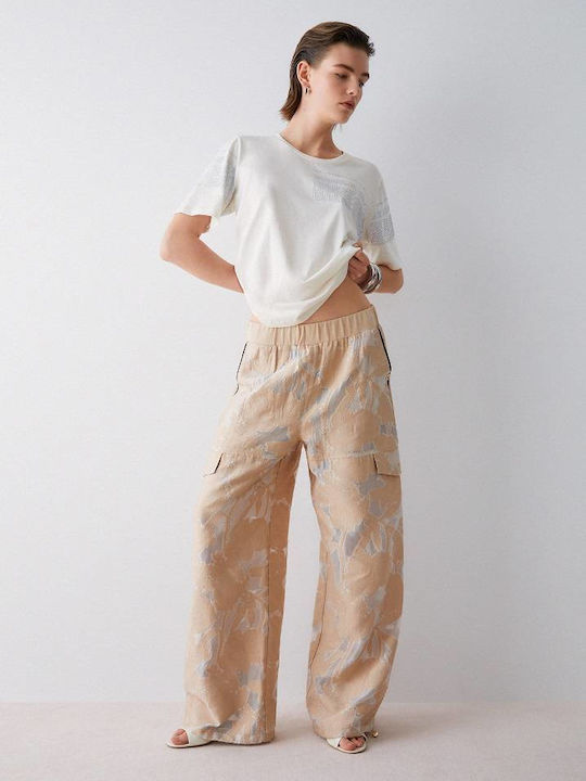 Women's Fabric Trousers Champagne TA6201T345A C3884