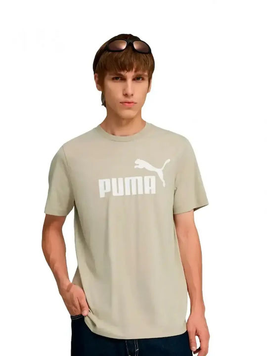 PUMA Logo Short Sleeve Blouse Pebble Grey