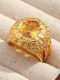 Women's Ring with Stones Made of Gold Plated Steel