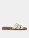 Leather Women's Flat Sandals White