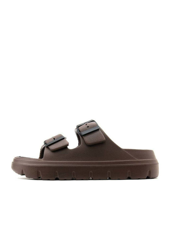 Superdry Γυναικεία Σανδάλια Καφέ
