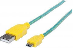 Manhattan Regular USB 2.0 Micro USB Cable 1.8m Blue