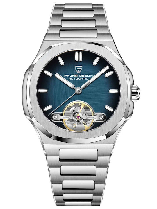 Pagani Design Ceas Barbatesc 42mm Automat cu Brățară Metalică Argintie