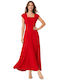 Summer Maxi Dress for Wedding / Christening Red