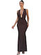 Sommer Maxi Abendkleid Braun