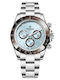 Pagani Design Ceas Barbatesc 40mm Cronograf cu Baterie cu Brățară Metalică Argintie