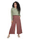 Damen Stoffhose mit Gummiband in Gerader Bein Stil Rosa