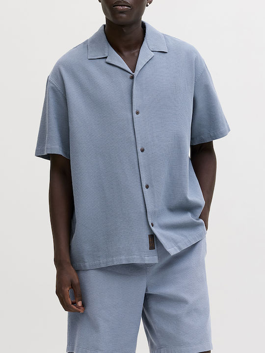 Resort Short Sleeve Cotton Shirt Blue Mirage