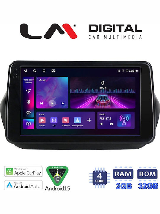 LM Digital Auto-Audiosystem für Peugeot Bipper Fiat Fiorino Citroen Nemo 2007 > 2021 Bluetooth USB Eingebautes Wi-Fi GPS Apple CarPlay Android Auto