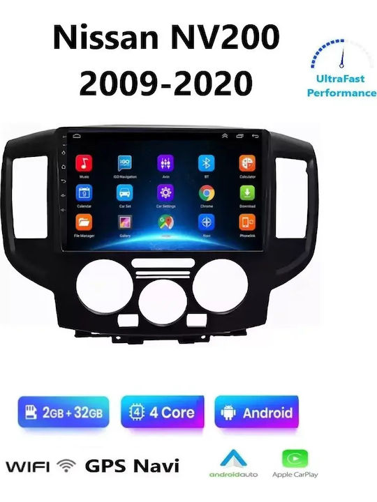 Car Audio System for Nissan NV200 2009-2020 Bluetooth USB WiFi GPS Apple CarPlay Android Auto with 9" Touch Screen